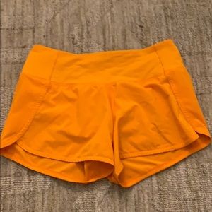 orange lulu lemon shorts size 6